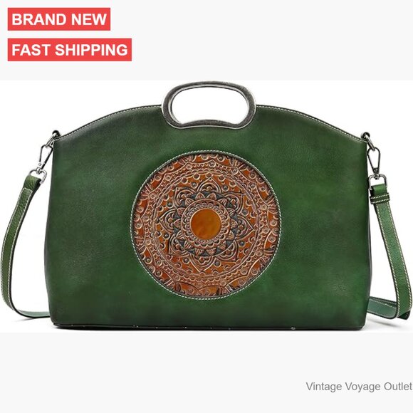 Handbags - Genuine Leather Satchel Crossbody Bag Large Capacity Women's Handbag